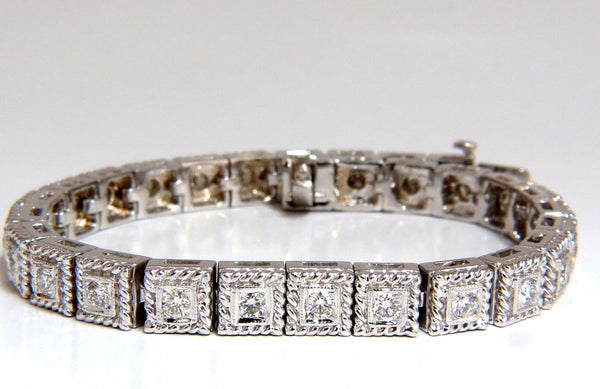 2.30ct natural diamonds bead box rope twist tennis bracelet 14kt g/vs