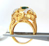 2.08ct Natural Oval Emerald diamond ring 14kt Florentine Dome