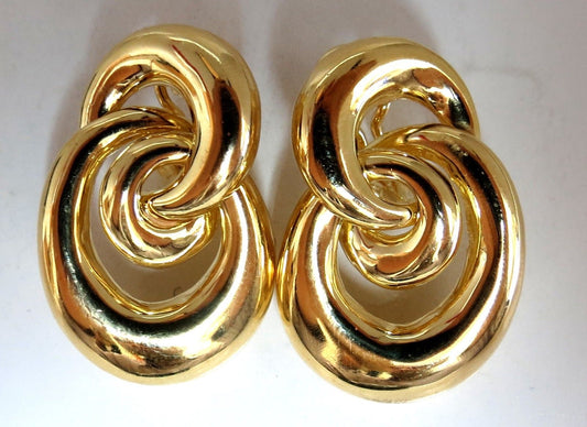 18kt. Three Dimensional intertwined Style Clip earrings