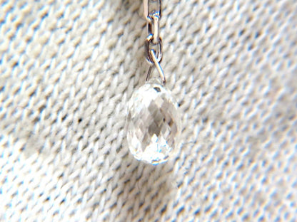 1.64ct Natural Briolette Diamonds Dangle Earrings 14kt