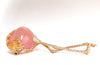 GIA 178ct Natural Rose Quartz Artisan Sexy Flamingo Brooch pin 18kt