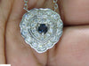 1.25CT NATURAL SAPPHIRE DIAMOND CLUSTER NECKLACE 14KT