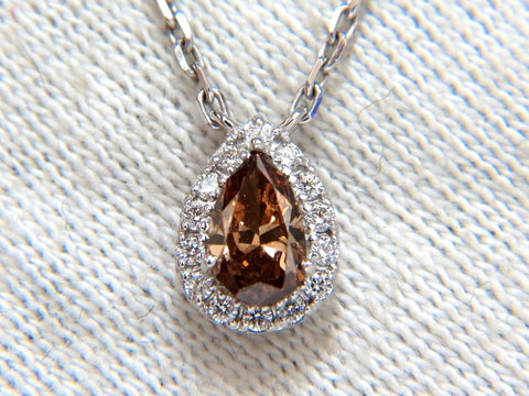 .71ct Natural Fancy Brown Diamonds Necklace 14kt