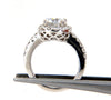 GIA Certified 3.28ct natural white sapphire diamonds ring 14kt halo prime