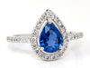 1.98ct natural sapphire diamonds halo pear ring 14kt
