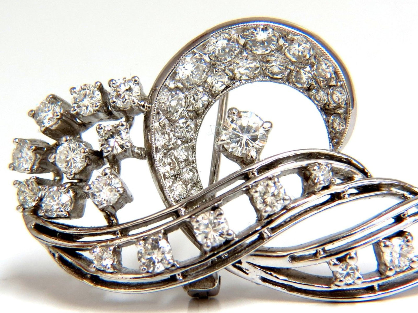 2.00ct Diamonds cluster brooch pendant pin Platinum Estate Cluster Cocktail