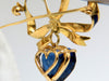 10ct Lab Sapphire Royal Blue Patriot Democrat Love Dangle Brooch