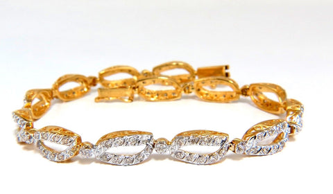 1.40ct Open Leaf Pattern diamonds bracelet 14kt