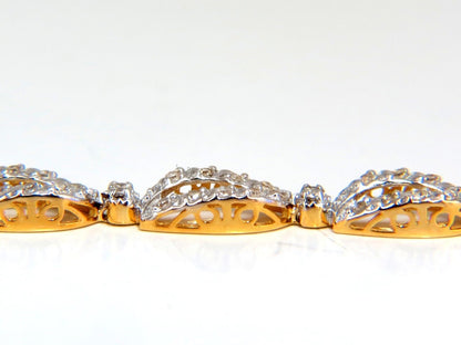 1.40ct Open Leaf Pattern diamonds bracelet 14kt