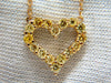 1.00ct Natural Fancy Yellow diamonds open heart necklace 14kt
