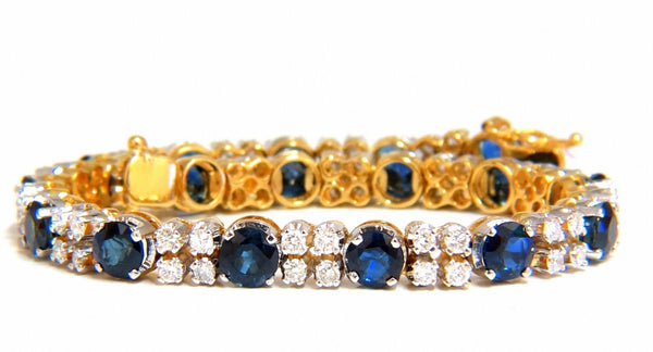 10Ct Natural Blue Sapphire 2.50ct Diamonds Bracelet 14kt