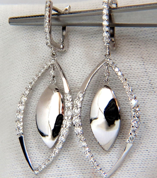 1.26CT Diamonds Marquise Form Dangle & Inner Earrings G/VS 14KT