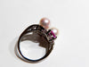 7.8mm Natural South Seas Pink sapphire Diamods rings