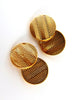 14kt 3D circular double textured Gold cufflinks tread lines