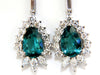 GIA Certified 12.53ct Natural Tourmaline Diamonds Dangle Earrings 18 Karat