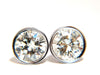 2.06ct Natural Round Diamond Stud Earrings 14 Karat Flush