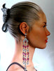 34.68ct Natural Pink Sapphire Diamonds Chandelier Earrings 18 Karat Dangle Lust
