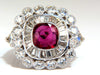 Ballerina Cocktail Cluster No Heat Ruby Diamond Ring 4.58ct. 18 Karat