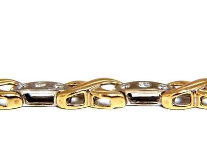 1.15 Carat Modern Diamond X Link Bracelet 14 Karat Two-Toned