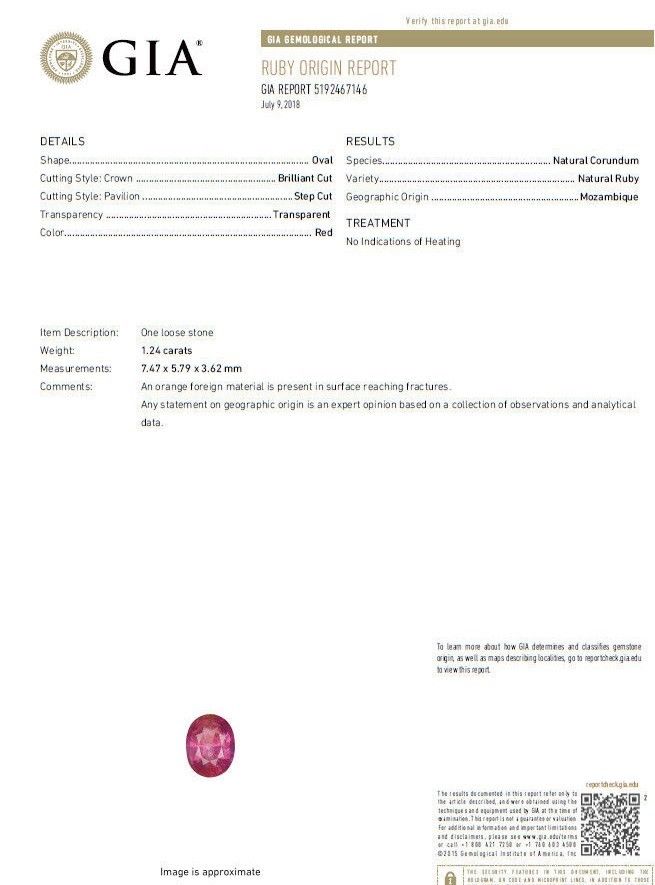 GIA Certified 1.24ct No Heat Ruby Diamond Ring 14 Karat 11mm Band