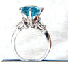 7.66ct Natural Indigo Blue zircon Diamonds Ring 14kt