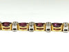12.90ct Natural Ruby Diamonds Bracelet 14 Karat Two Toned