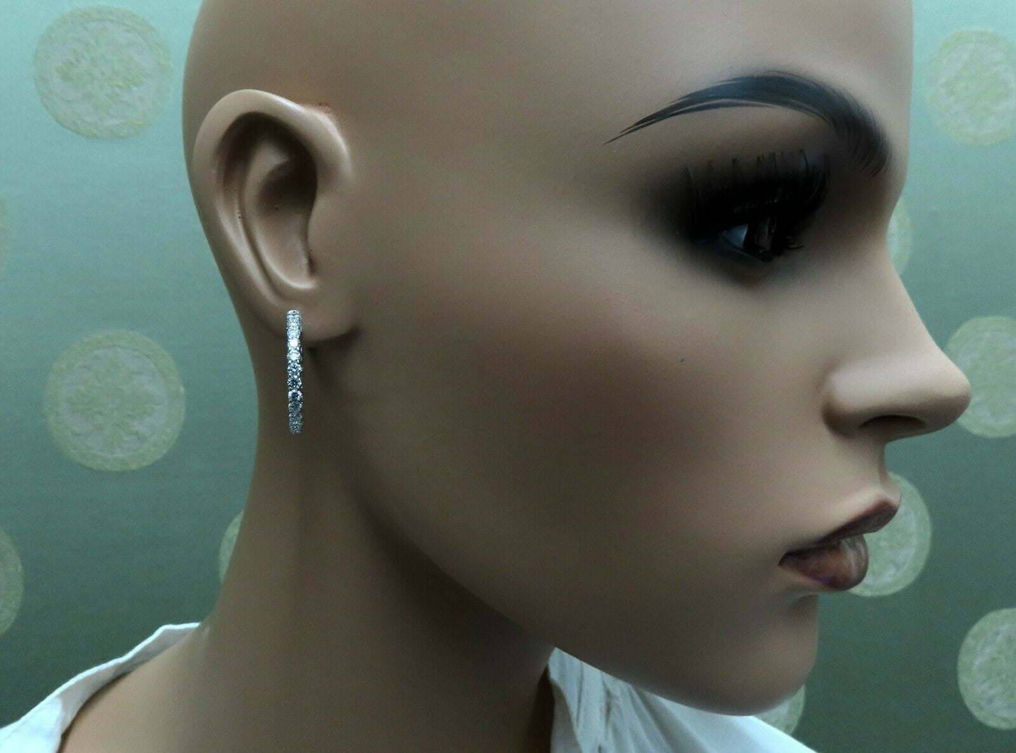2.34ct natural round diamonds inside out hoop earrings button 14 karat