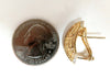 Crescent Greek Symbol Mid Century Earrings Clips 14 Karat