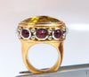 25ct Natural Lemon Quartz Vintage Ring 19 Karat Vintage Middle East 52 Gram