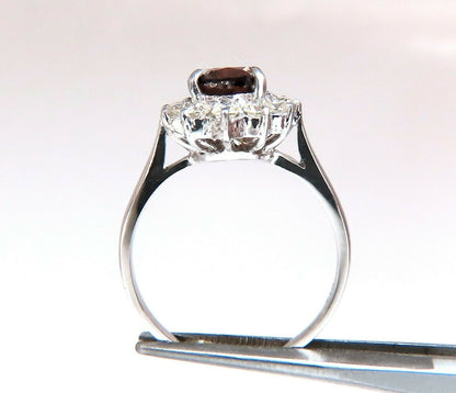 GIA Certified 1.47ct Natural Fancy Orange Brown Diamond Halo Ring 14 Karat