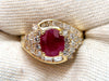 GIA Certified 4.08ct Burma Red Ruby Diamonds Ring 18 Karat