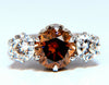 GIA certified 3.64ct Fancy Brown Orange Diamond ring 18 Karat Three Stone