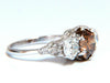 GIA certified 3.64ct Fancy Brown Orange Diamond ring 18 Karat Three Stone