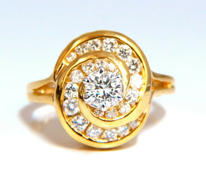 GIA Certified Diamond Endless Swirl Cluster ring 14 Karat