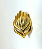 Retro Emblem Shell Statement Clip Gold Earrings 18 Karat Omega