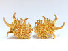 Modern Flaming Fused Stick 3D Handmade Clip On Earrings 18 Karat