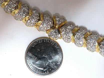 7.00ct Natural Round Diamonds Hinged Scaling Pattern Necklace Statement 18 Karat