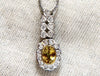 1.19ct Natural Yellow Sapphire Diamonds Dangle Pendant 14 Karat