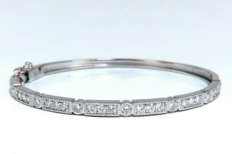 1.60ct Natural Diamonds Bangle Bracelet Edwardian Deco 14 Karat