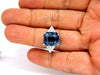 GIA Certified 13.33ct Natural No Heat Sapphire Diamond Ring Unheated 14 Karat