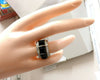 2.00ct Natural Jet Black Onyx Diamonds Ring 18 Karat