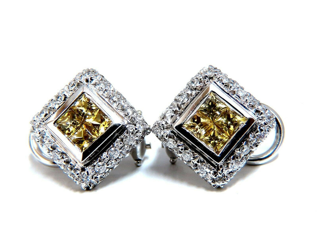 14K Yellow Gold Princess Cut Diamond Stud Earrings (0.75 CTW - F-G /  VS1-VS2)
