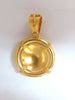 Circular Domed Iconic Emblem Gold Pendant 18 Karat
