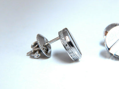 .40ct Natural Diamonds Mod- Goth Deco Flat Screw Stud Earrings 14 karat