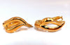 Elongated Flaming Hoop Gold Earrings 14 Karat