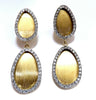 1.30ct Natural Diamonds Tear Drop Form Brush Finish Clip Earrings 14 Karat