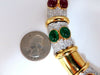 48ct Natural Emeralds Ruby Sapphire Diamonds Statement Necklace 18 karat
