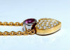 1.50ct Natural Pink Sapphire Diamonds Necklace 18 Karat