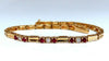 .80ct Natural Ruby .33ct Diamonds Vintage Bracelet 14 Karat