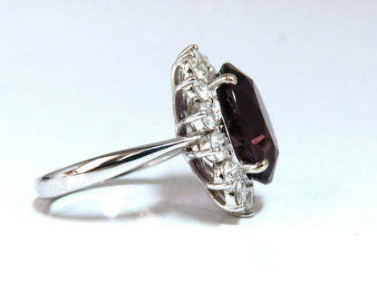 10ct Natural Vivid Purple Amethyst Diamonds Halo Cluster Cocktail Ring 14 Karat
